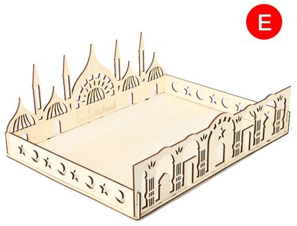 Houten Ramadan Eid Mubarak Decor Moon Star Diner Plaat Moslim Diy Party