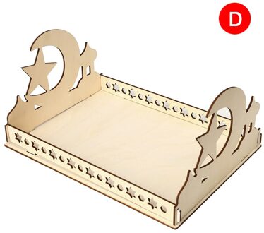 Houten Ramadan Eid Mubarak Decor Moon Star Diner Plaat Moslim Diy Party
