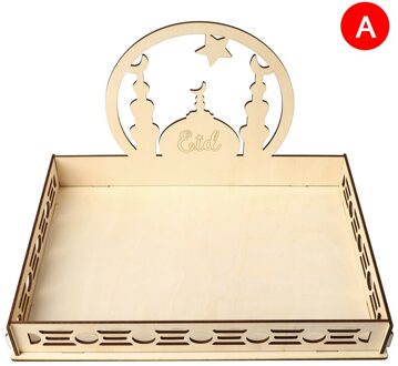 Houten Ramadan Eid Mubarak Decor Moon Star Diner Plaat Moslim Diy Party