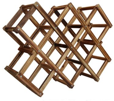 Houten Rode Wijn Rack 10 Fles Houder Bar Display Folding Hout Wijnrek Alcohol Neer Care Drink Fles houders