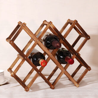 Houten Rode Wijn Rack 3/6/10 Fles Houder Bar Display Folding Hout Wijnrek Alcohol Neer Zorg drinkfleshouders