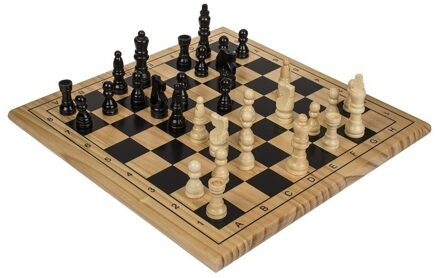 Houten schaakspel met bord 28 x 28 cm