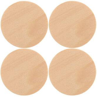 Houten schijven/cirkels/rondjes - 4x - dia 9 cm - Hobby/knutselen - Hobbydecoratieobject Beige