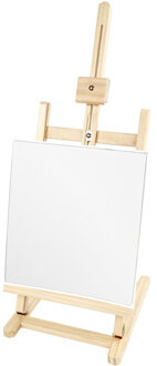 Houten schildersezel 76 cm tafelmodel met canvas doek 40 x 40 cm