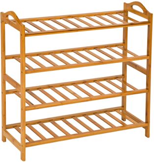 Houten schoenenrek met 4 niveaus 67,5x26x68cm Bruin