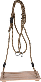 Houten schommel - kinderschommel - 40 x 16 cm - Speelgoedschommel met touwen - buiten Bruin