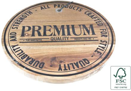 Houten serveerplank Ø28x1,8cm bruin