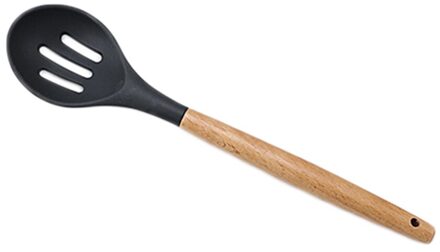 Houten Siliconen Spatel Soeplepel Ingelaste Schop Lepel No-Stok Thuis Keuken Koken Gereedschap NO4