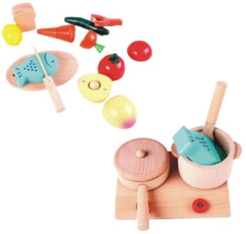 Houten Simulatie Speelgoed Keuken Gasfornuis Speelgoed Set Meisje Speelhuis Kinderen Vroege Onderwijs Speelgoed