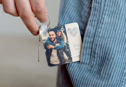 Houten sleutelhanger Vierkant