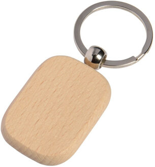 Houten sleutelhangers - 5x stuks - met metalen ring - 8 cm - Hotel/B&B/Huis