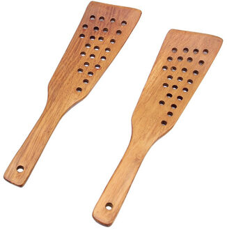 Houten Spatel Houten Schop Voor Non-stick Pan Rijst Lepel 24-Gat Filtratie Koken Tool Houten Spatel Kookgerei keuken Gereedschap