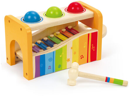 Houten speelbankje met xylofoon Multikleur