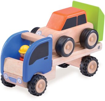 Houten speelgoedvoertuig Autotrailer