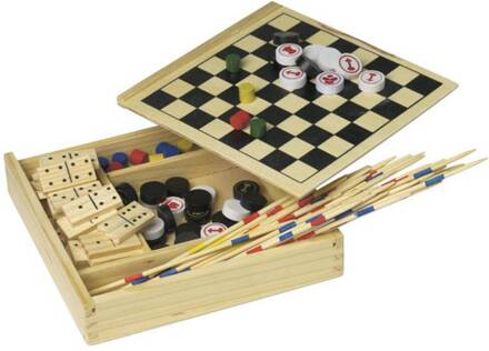 Houten spellenset 5 in 1
