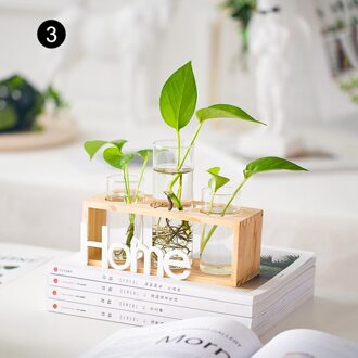 Houten Stand Opknoping Bloem Plant Hydrocultuur Woondecoratie Accessoires Jw 3 Holes