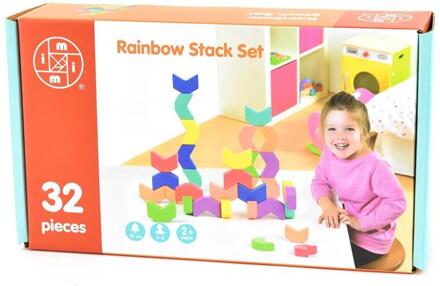 Houten Stapelset 32-delig 27x15cm Multikleur