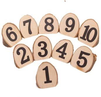 Houten tafel decor Rustieke Bruiloft Houten Tafel Nummers 1-10 Set voor Recepties, Banket, Cafe, decoratie nummer kaart