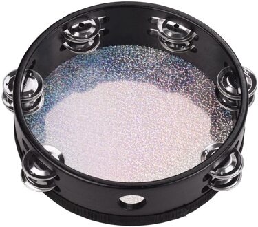 Houten Tamboerijn Radiant Tafelbel Handtrommel Met Dubbele Rijen Jingles Shining Reflecterende Drum Hoofd Percussie-instrument Speelgoed Voor