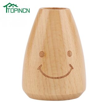 Houten Tandenstoker Houder Automatische Tandenstoker Houder Houten Gesneden Smiley Huishoudelijke Eettafel Tandenstoker Opbergdoos Decoraties