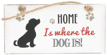 houten tekstbord dog