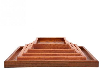 Houten Thee Lade Vierkante Massief Houten Serveerschaal Thee Cup Schotel Opslag Trays Koffie Sushi Snacks Fruit Dessert Diner Plaat 22x22cm