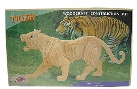 Houten tijger beest bouwpakket Beige