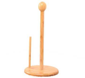 Houten Toiletrolhouder Keuken Handdoek Houder Voor Thuis Badkamer Plank Organisator Keuken Rolls Papier Opslag Stand 1