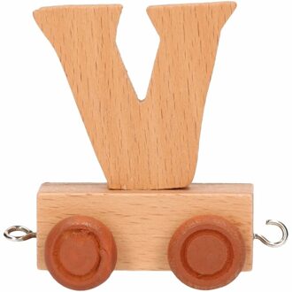 Houten trein letter V