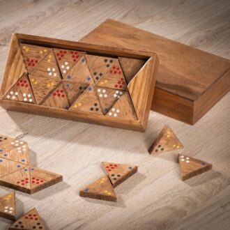 Houten trio-dominospel