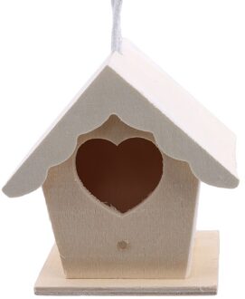 Houten Tuin Vogelkooien Vogelhuisje Vogelkooi Papegaai Wall Mounted Opknoping Vogel Huis Balkon Decoratie hart vorm