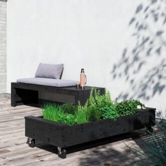 Houten Tuinbank Met Opbergruimte - 180 CM Black