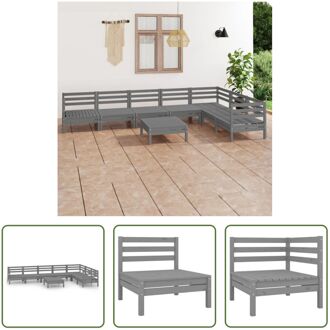 Houten tuinmeubelset - Grijs - 63.5 x 63.5 x 62.5 cm - Modulair ontwerp