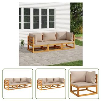 Houten Tuinset - Acaciahout Massief - Modulair Ontwerp - Comfortabele Zitervaring - Afm - 70.5 x 70.5 Bruin