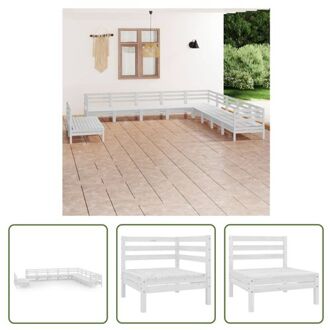 Houten Tuinset - Grenenhout - Wit - 63.5 x 63.5 x 62.5 cm - Modulair