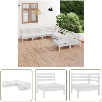 Houten Tuinset - Palletontwerp - Grenenhout - Wit - 63.5 x 63.5 x 62.5 cm - Modulair