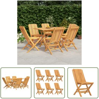 Houten Tuinset - Teakhout - 120 x 70 x 75 cm - Inklapbaar - Gelat Design Bruin