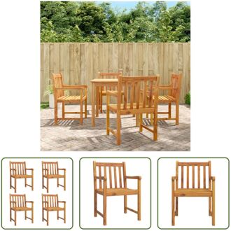 Houten Tuinstoelen - Set van 4 - Acaciahout - 56x55.5x90cm - Gelat ontwerp Bruin