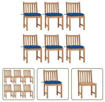 Houten Tuinstoelenset - 50 x 53 x 90 cm - Blauw Kussen