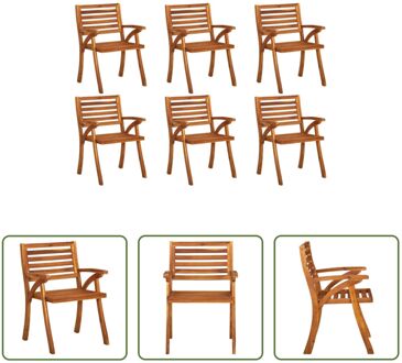 Houten Tuinstoelenset - Acaciahout - 59 x 59 x 87 cm - Set van 6 Bruin