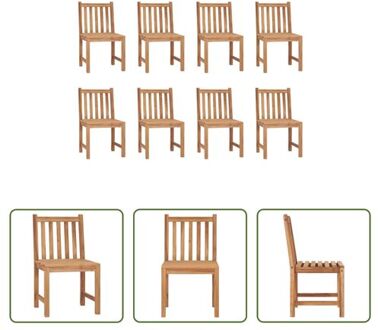 Houten Tuinstoelenset - Teakhout - 50 x 53 x 90 cm - 8 stoelen Bruin