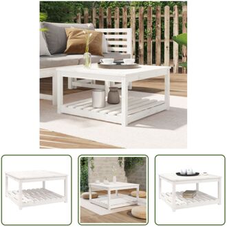 Houten Tuintafel - 82.5 x 82.5 x 45cm - Massief Grenenhout - Wit