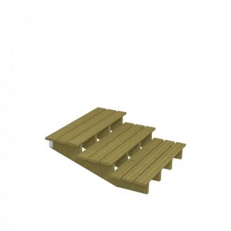 Houten Tuintrap 3 Treden - 19º - 120 CM Breed Black