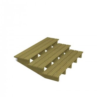 Houten Tuintrap 3 Treden - 19º - 180 CM Breed Black