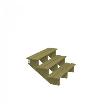 Houten Tuintrap - 3 Treden - 34,2º - 120 CM Breed Black