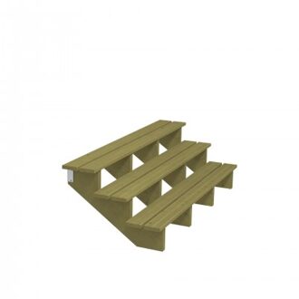 Houten Tuintrap - 3 Treden - 34,2º - 180 CM Breed Black