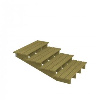 Houten Tuintrap 4 Treden - 19º - 120 CM Breed Black
