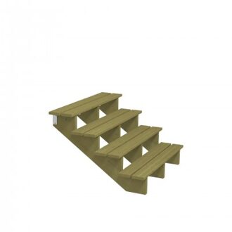 Houten Tuintrap 4 Treden - 34,2º - 120 CM Breed Black