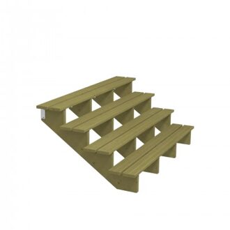 Houten Tuintrap 4 Treden - 34,2º - 180 CM Breed Black