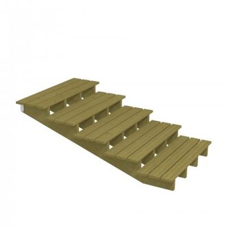 Houten Tuintrap 5 Treden - 19º - 120 CM Breed Black